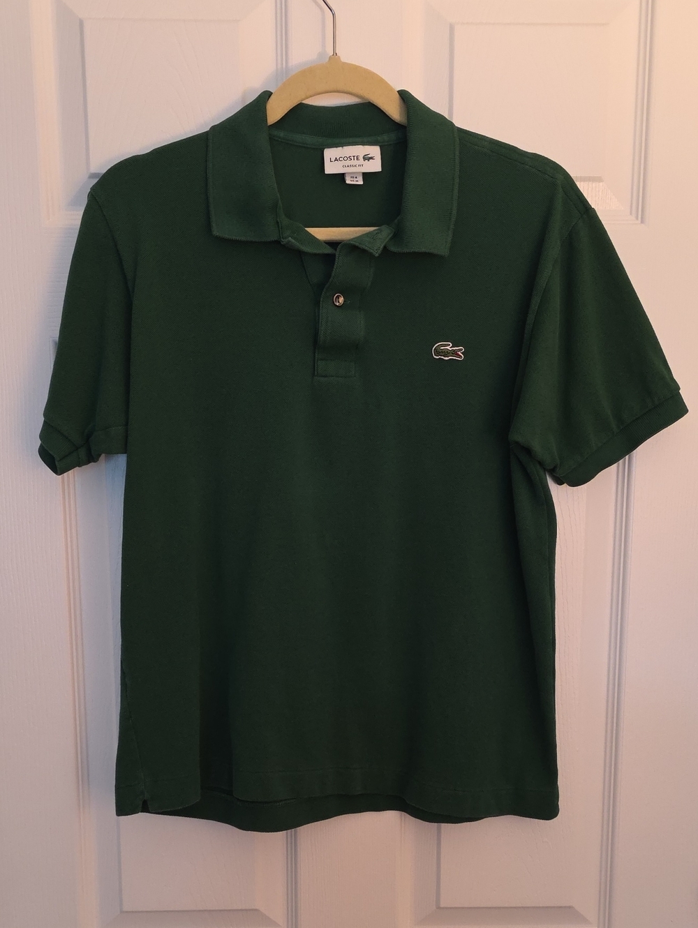 Lacoste Men's Dark Green Pique Polo with Crocodile Logo
